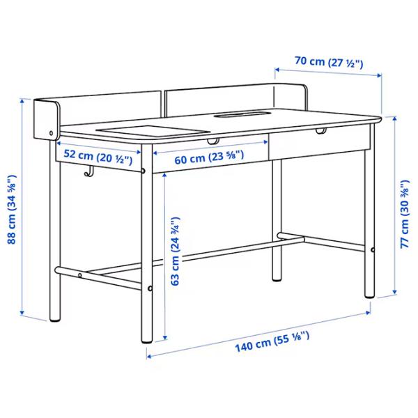 Офисный стол Ikea Ridspo ДСП/ Antracit photo 5