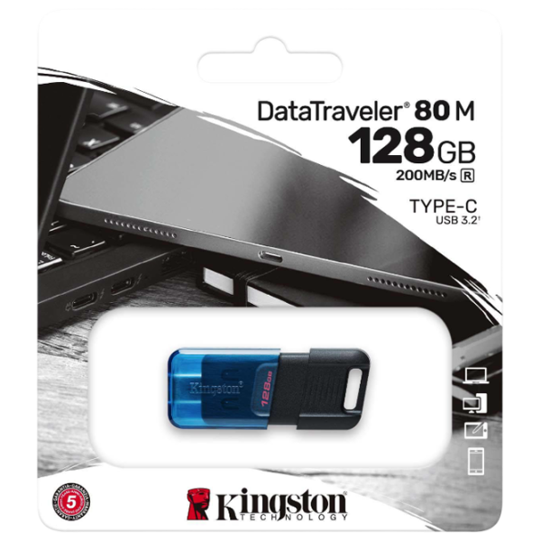 Kingston DataTraveler 80M 128 ГБ Синий photo 3