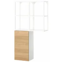 Шкаф пенал Ikea Enhet Настенная / ДСП / Белый - Дуб