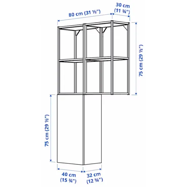 Шкаф пенал Ikea Enhet Настенная / ДСП / Белый - Антрацит photo 4 Шкаф пенал Ikea Enhet Настенная / ДСП / Белый - Антрацит photo 4