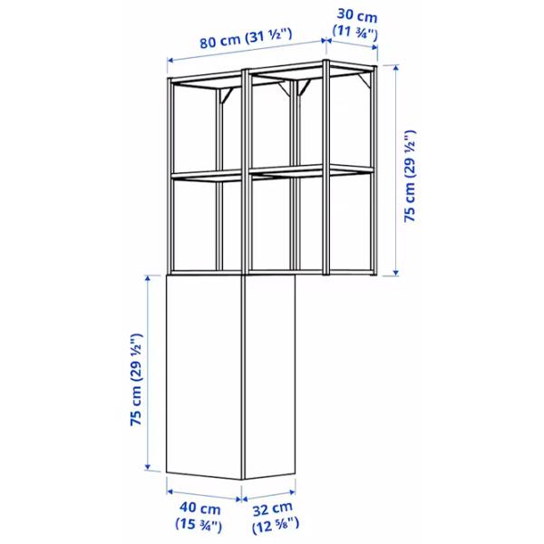 Шкаф пенал Ikea Enhet Настенная / ДСП / Белый - Антрацит photo 4 Шкаф пенал Ikea Enhet Настенная / ДСП / Белый - Антрацит photo 4
