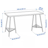 Masă de birou Ikea Mittcirkel/Tillslag PAL/ Stejar Sonoma photo 7