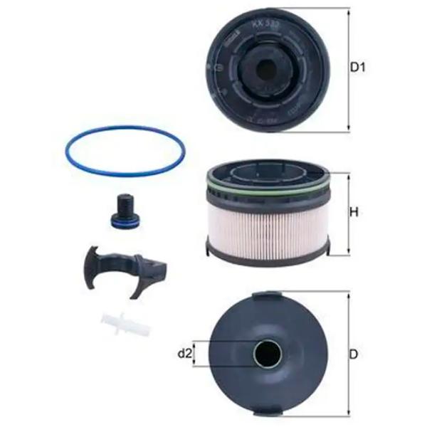 Топливный фильтр Mahle KX 533KIT 111 мм photo 5 Топливный фильтр Mahle KX 533KIT 111 мм photo 5