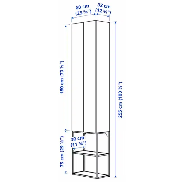 Шкаф пенал Ikea Enhet Настенная / ДСП / Белый - серый photo 4 Шкаф пенал Ikea Enhet Настенная / ДСП / Белый - серый photo 4