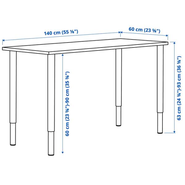 Masă de birou Ikea Mittcirkel/Olov PAL/ Stejar Sonoma photo 5