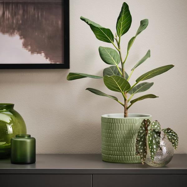 Горшок для цветов Ikea Chiafron Зеленый / Керамика / На подоконник photo 3