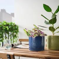 Ghiveci pentru flori Ikea Chiafron Blue / Ceramică / Pe pervaz photo 4