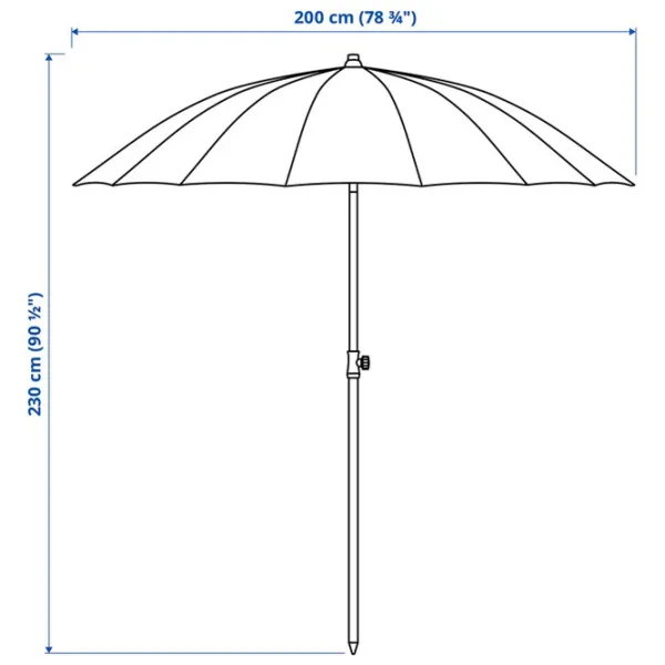 Зонт садовый Ikea Samso  Бежевый photo 6