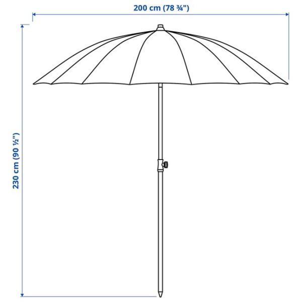Зонт садовый Ikea Samso  Бежевый photo 6