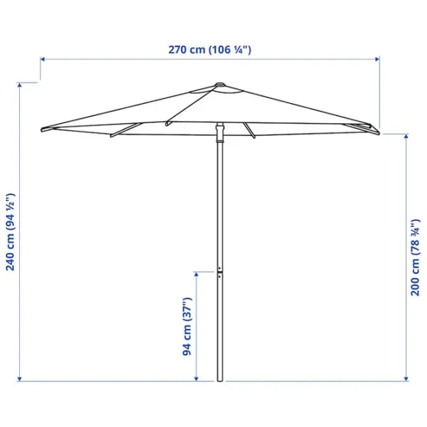Зонт садовый Ikea Hogon  Белый photo 5