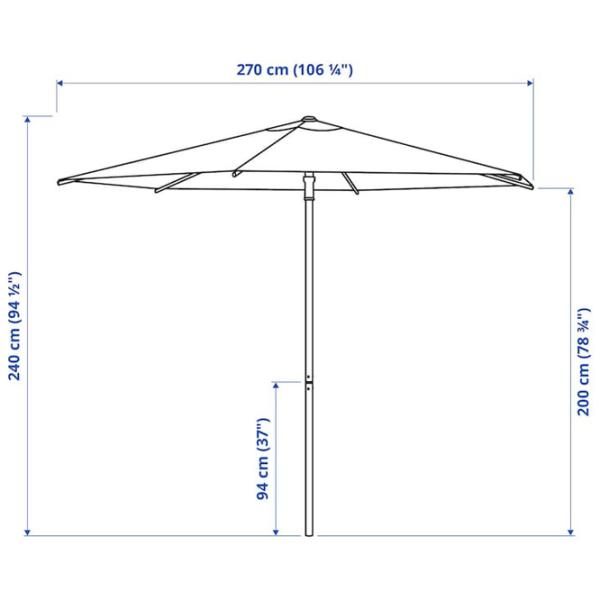 Зонт садовый Ikea Hogon  Белый photo 5