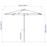 Umbrelă de grădină Ikea Hogon White photo 5