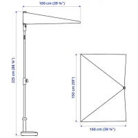 Umbrelă de grădină Ikea Lilleo Grey photo 4