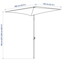 Umbrelă de grădină Ikea Tveto White Beige photo 7