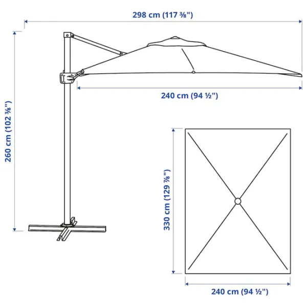 Umbrelă de grădină TyBike Seglaro  Anthracite photo 5