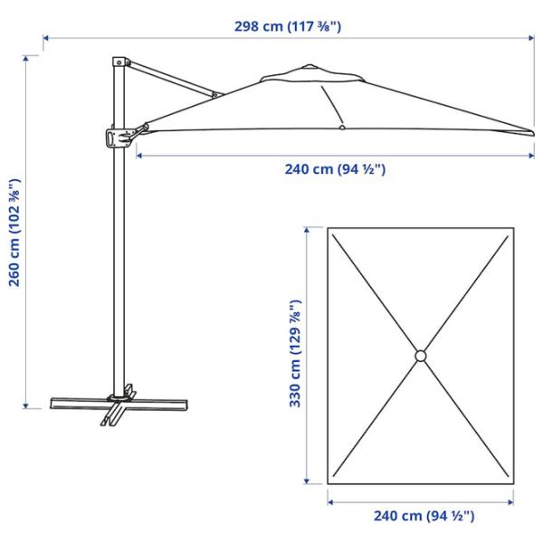 Umbrelă de grădină TyBike Seglaro  Anthracite photo 5