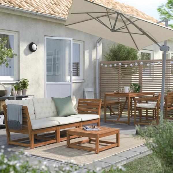 Umbrelă de grădină Ikea Svalon Beige Light Gray photo 4