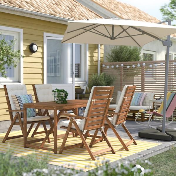 Umbrelă de grădină Ikea Svalon Beige Light Gray photo 5