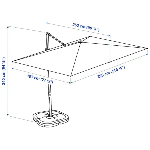 Umbrelă de grădină Ikea Svalon Beige Light Gray photo 7