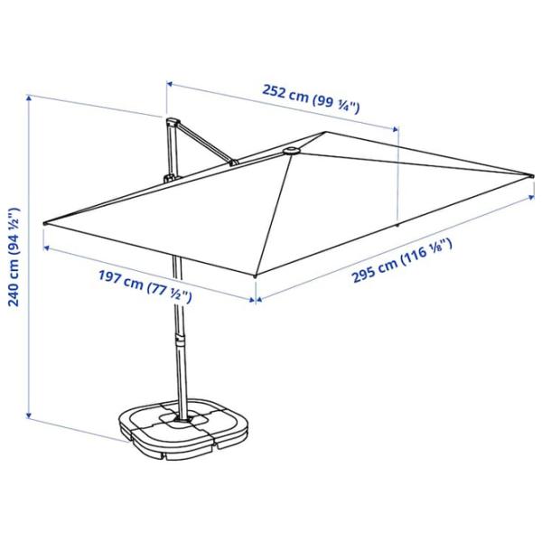 Umbrelă de grădină Ikea Svalon Beige Light Gray photo 7