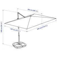 Umbrelă de grădină Ikea Svalon Beige Light Gray photo 7