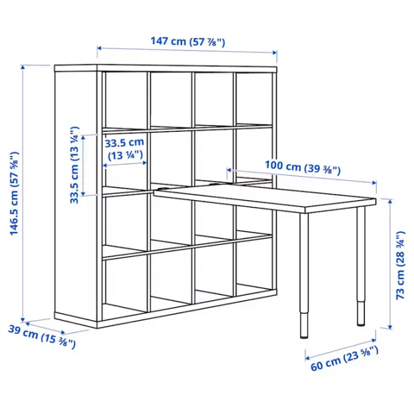 Masă de birou Ikea Kallax/Linnmon PAL/ Stejar Sonoma photo 5