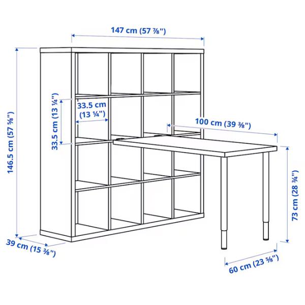 Masă de birou Ikea Kallax/Linnmon PAL/ Stejar Sonoma photo 5