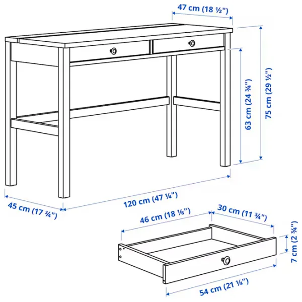 Masă de birou Ikea Hemnes PAL/ Stejar Sonoma photo 7