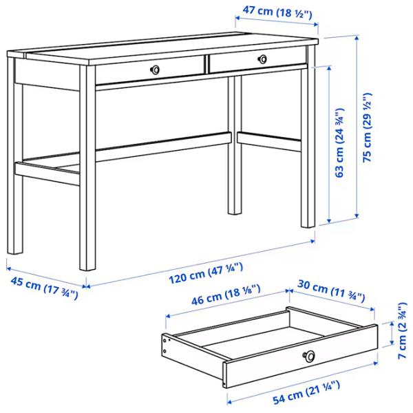 Masă de birou Ikea Hemnes PAL/ Stejar Sonoma photo 7