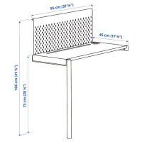 Masă de birou Ikea Vitval Metal/ White photo 3