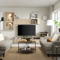 Living Ikea Besta Modulară / Stejar alb photo 3