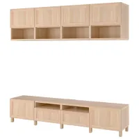 Гостиная Ikea Besta Модульная / Белый дуб