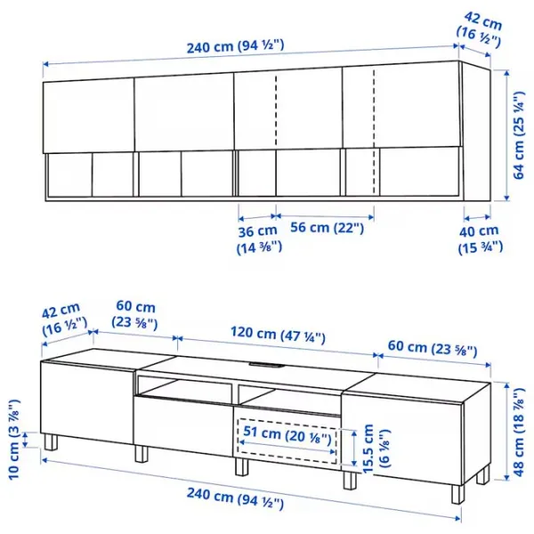 Гостиная Ikea Besta Модульная / Белый дуб photo 6