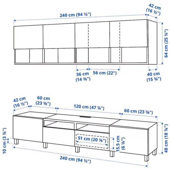 Гостиная Ikea Besta Модульная / Белый дуб photo 6