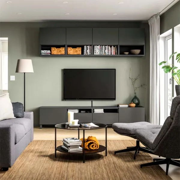 Living Ikea Besta/Lappviken/Stubbarp Modulară / Dark grey photo 2 Living Ikea Besta/Lappviken/Stubbarp Modulară / Dark grey photo 2