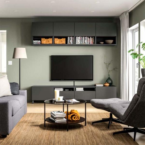 Living Ikea Besta/Lappviken/Stubbarp Modulară / Dark grey photo 2 Living Ikea Besta/Lappviken/Stubbarp Modulară / Dark grey photo 2