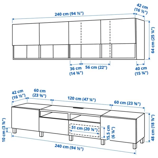 Living Ikea Besta/Lappviken/Stubbarp Modulară / Dark grey photo 6 Living Ikea Besta/Lappviken/Stubbarp Modulară / Dark grey photo 6