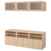 Гостиная Ikea Besta/Lappviken Модульная / Белый дуб