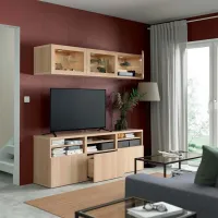 Living Ikea Besta/Lappviken Modulară / Stejar alb photo 3