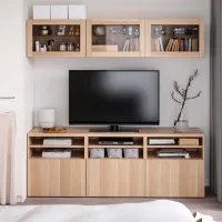 Living Ikea Besta/Lappviken Modulară / Stejar alb photo 7
