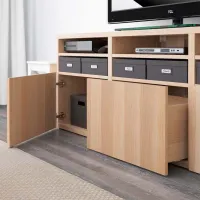 Living Ikea Besta/Lappviken Modulară / Stejar alb photo 9