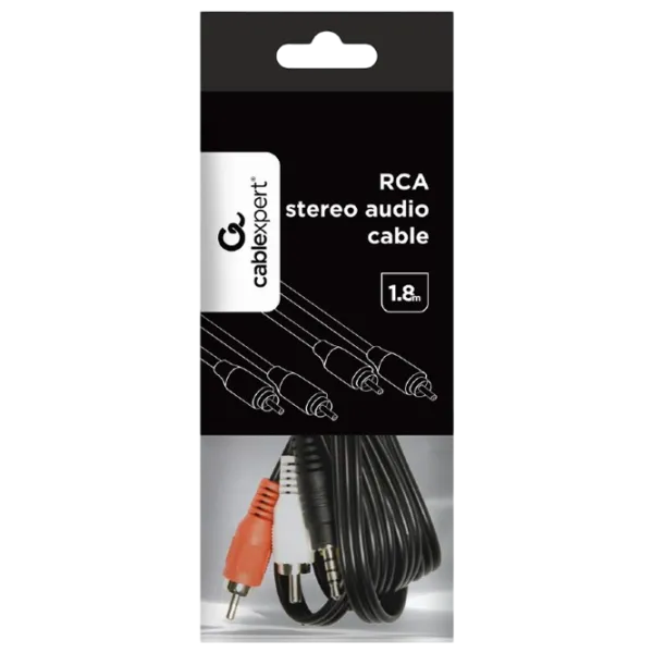Cablu audio Gembird RCA + RCA 1.8 m / Black photo 2