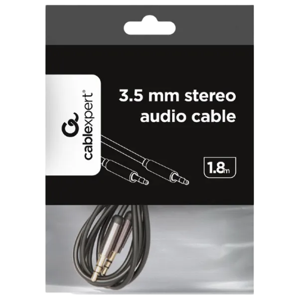 Cablu audio Cablexpert 3.5 mm + 3.5 mm 1.8 m / Black photo 2