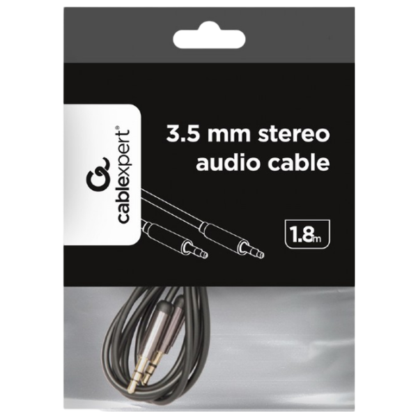 Cablu audio Cablexpert 3.5 mm + 3.5 mm 1.8 m / Black photo 2