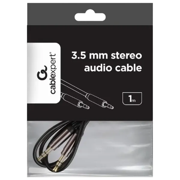 Cablu audio Cablexpert 3.5 mm + 3.5 mm 1 m / Black photo 4