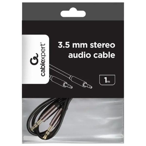 Cablu audio Cablexpert 3.5 mm + 3.5 mm 1 m / Black photo 4