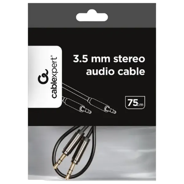 Cablu audio Cablexpert 3.5 mm + 3.5 mm 0.75 m / Black photo 4 Cablu audio Cablexpert 3.5 mm + 3.5 mm 0.75 m / Black photo 4