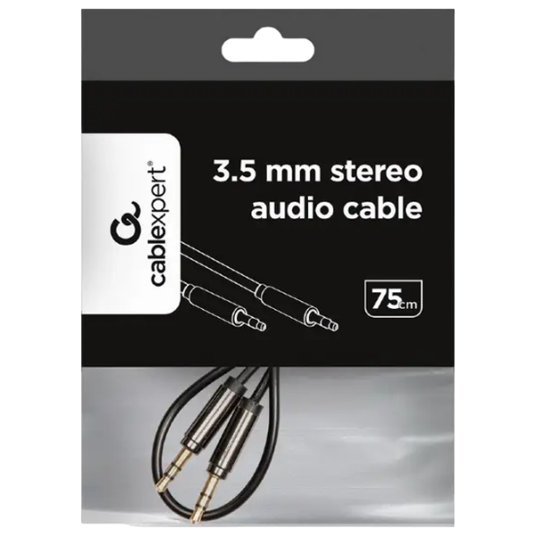 Cablu audio Cablexpert 3.5 mm + 3.5 mm 0.75 m / Black photo 4 Cablu audio Cablexpert 3.5 mm + 3.5 mm 0.75 m / Black photo 4