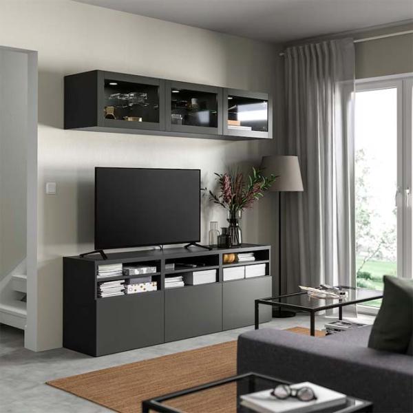 Гостиная Ikea Besta Модульная / Dark grey photo 2