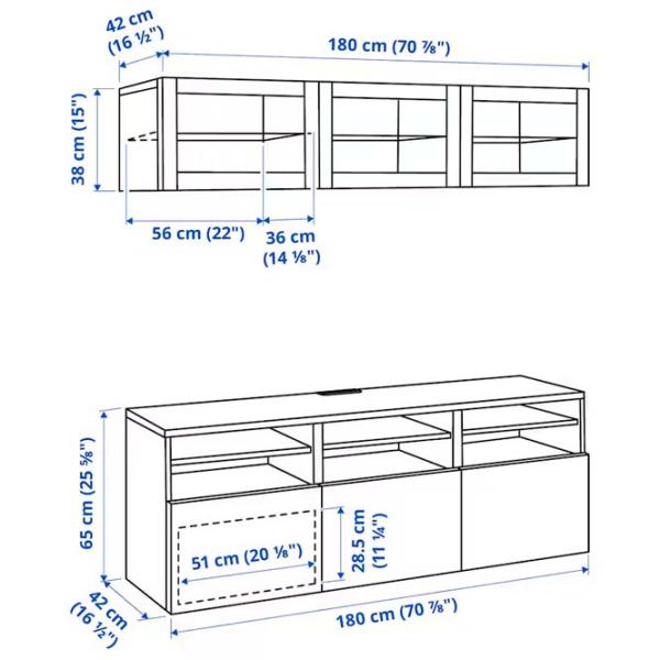 Гостиная Ikea Besta Модульная / Dark grey photo 6